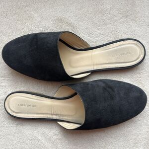Emerson Fry Black Suede Slip On Flat‎ Mule Casual Shoes Women EU 40 US 8.5 - 9
